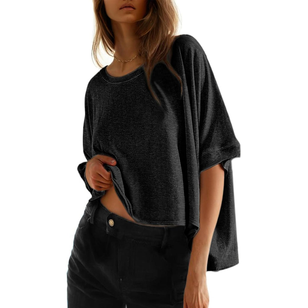 Dokotoo Summer Shirts 2026 Womens Solid T Shirts for Women Loose Oversized Tops Basic Tee