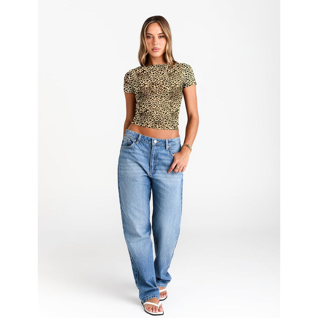 Trendy Queen Womens Boat Neck Short Sleeve T-Shirts Fitted Compression Basic Tops