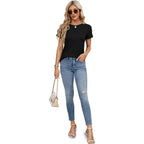 KILISU 2PCS Women Short Sleeve T Shirts Crew Neck Solid Soft Basic Tee Casual Loose Fit Lightweight Summer Tops Clothes 2026