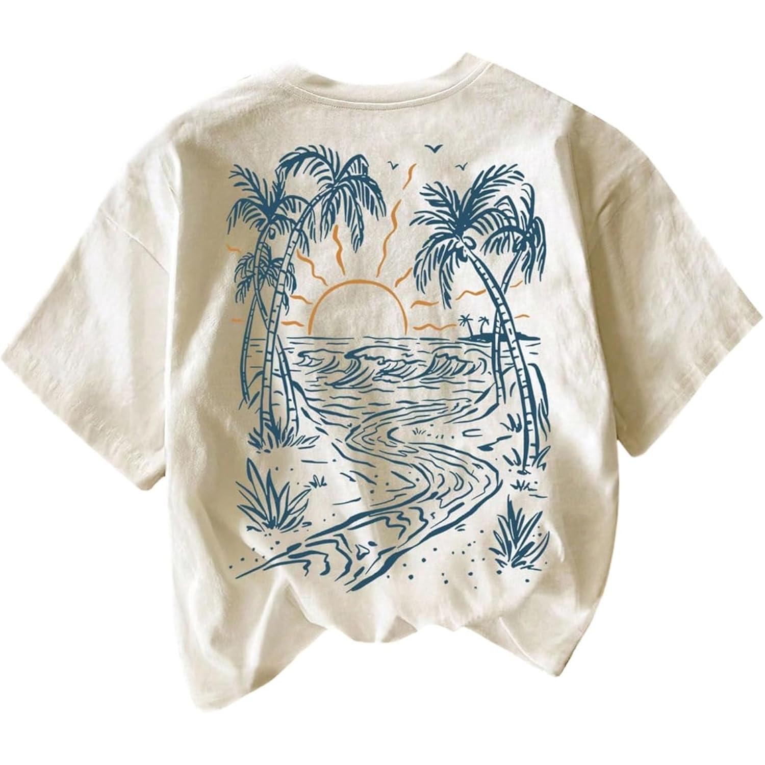 SOLY HUX Women's Graphic Tshirts Tropical Print Short Sleeve Crew Neck Vacation Summer Tee Tops