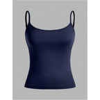 Women's Spaghetti Strap Crop Tank Top Black/Dark Blue/Grey