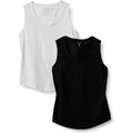 Women's Cotton Sleeveless Tank Top Black/White