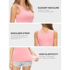 Air Curvey 4 Pack Tank Top for Women Basic Undershirt Tanks Sleeveless Casual Shirts Soft Seamless Layering Tops