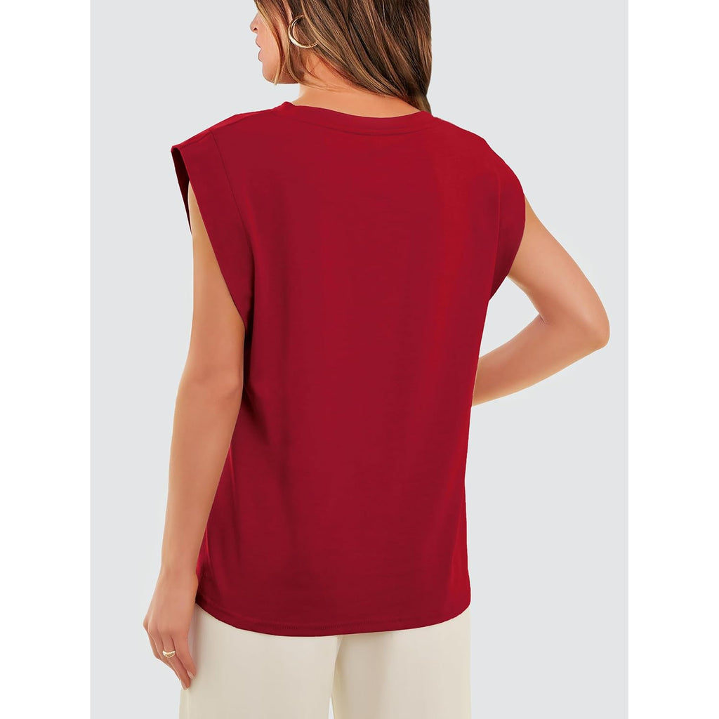 WIHOLL Cap Sleeve Tops for Women Summer Top Basic Tee Shirts Business Casual Tank Loose Fit 2026 Fashion