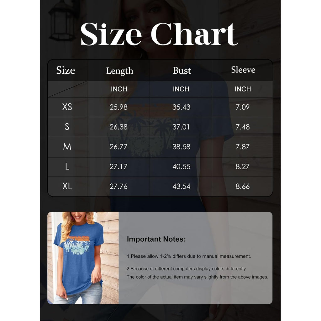 TAKEYAL Women Los Angeles Graphic T Shirts California Letter Print Short Sleeve Tee Loose Casual Tops