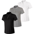 Women's Cool DRI Polo Shirt Black/White/Gray