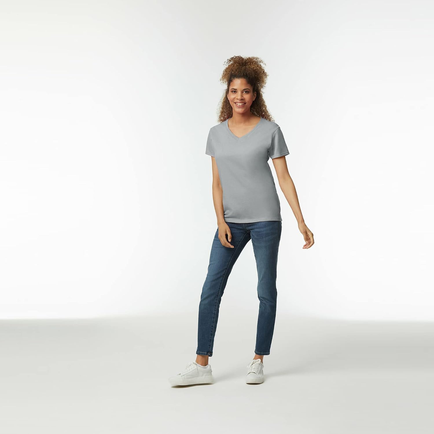 Gildan Women's Heavy Cotton V-Neck T-Shirt, 2-Pack