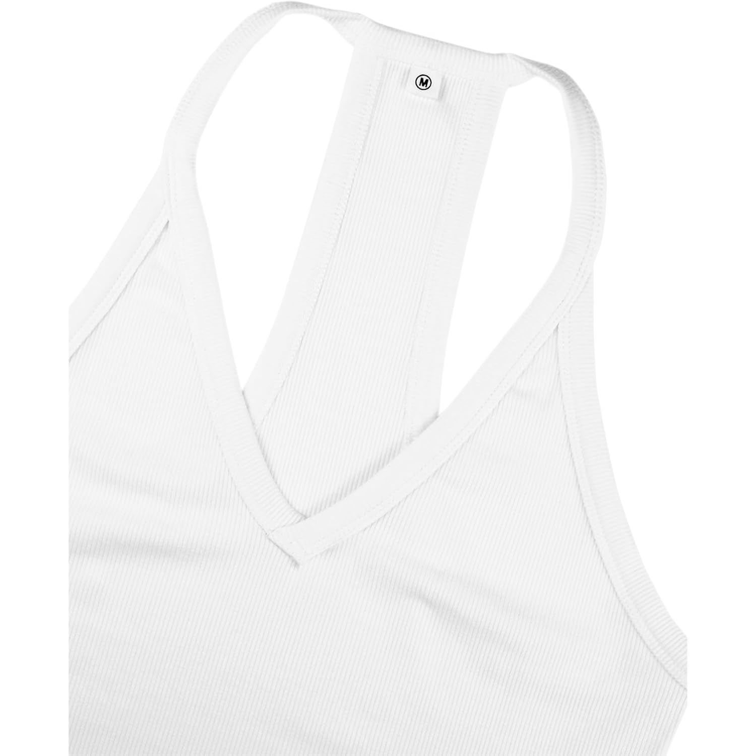 Women's Racerback V-Neck Tank Top White