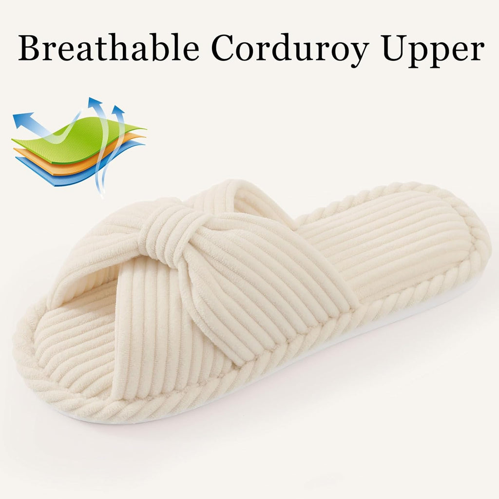 Women's Slippers Corduroy Beige