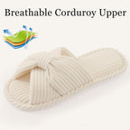 Women's Slippers Corduroy Beige