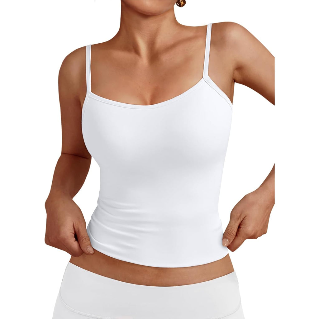 Trendy Queen Womens Adjustable Camisole Sleeveless Square Neck Spaghetti Strap Tank Tops Basic Shirt