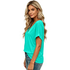 T Shirts Short Sleeve V Neck Tees Womens Tops Beach Vacation Fashion Clothes 2026 Casual Summer Spring Fall Outfits