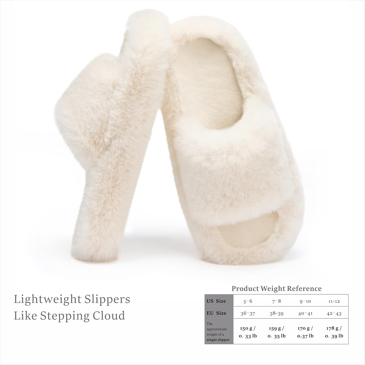 Women's Slippers Fur Beige