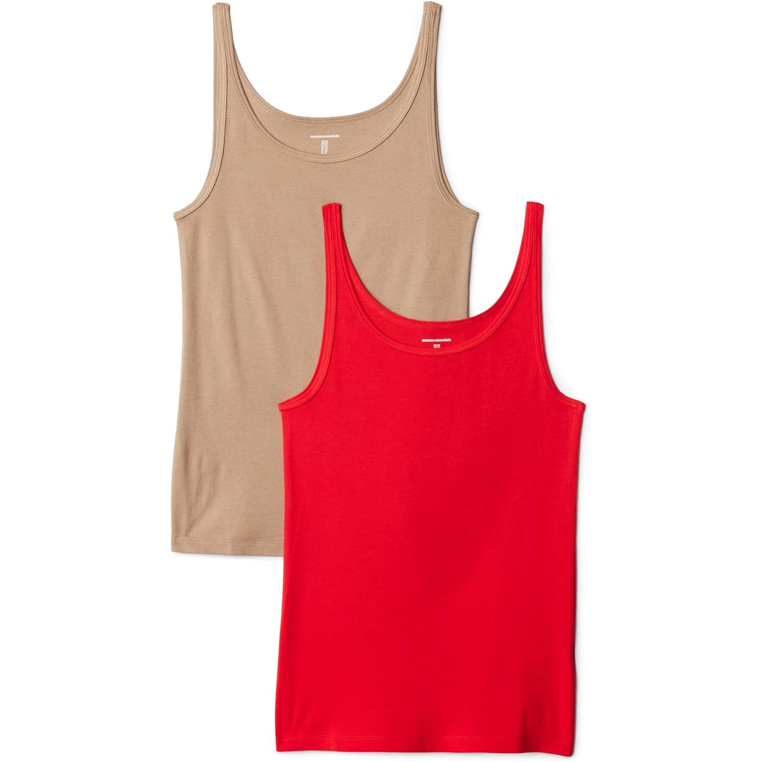 Amazon Essentials Women's Slim-Fit Thin Strap Tank, Pack of 2