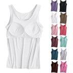 Tank Tops with Built In Bras - Women Padded Sports Cami Shirts Workout Yoga Camisole Tops Casual Comfy Undershirt