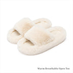 Women's Slippers Fur Beige