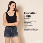 Women's Ribbed Scoop Neck Tank Top White