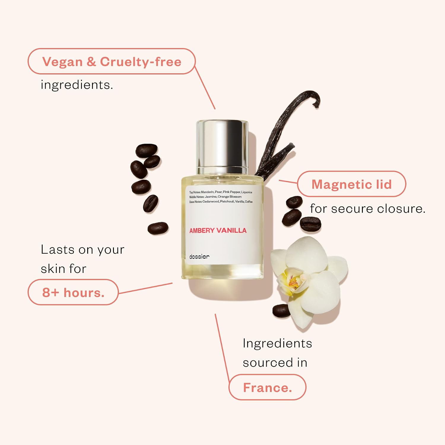 Dossier - Ambery Vanilla - Inspired by Black Opium - Eau de Parfum - Vanilla Perfume - Long-Lasting Fragrance - Feminine - 1.7 fl oz (50ml)