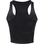 Women's Racerback Crop Tank Top Black/White/Grey/Dark Blue