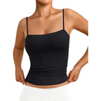 Women's Double Lined Camisole Tank Top Black