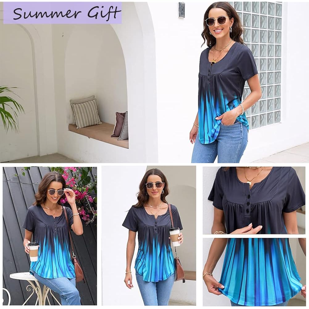 Women's Lace Pleated Tunic Top Leopard