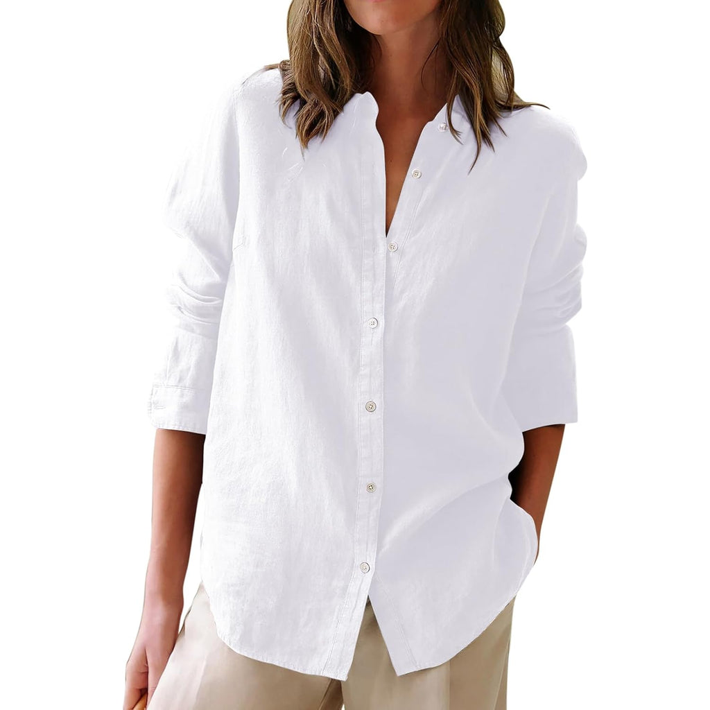 Women's Cotton Oxford  Button Down Shirt White