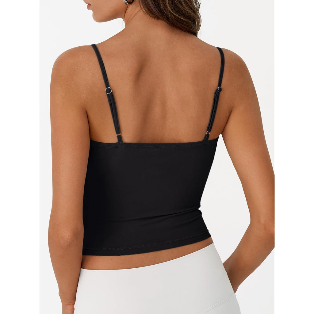 Trendy Queen Womens Summer Double Lined Adjustable Spaghetti Strap Tank Top