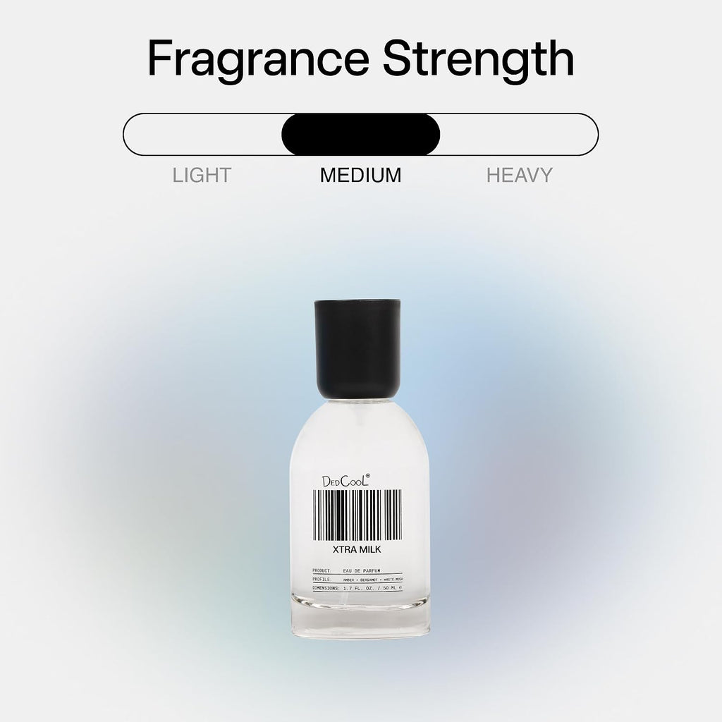 DedCool Eau de Parfum | Xtra Milk | Bergamot, White Musk & Amber | Clean Unisex Fragrance | Non-Toxic, Vegan | 1.7 fl oz