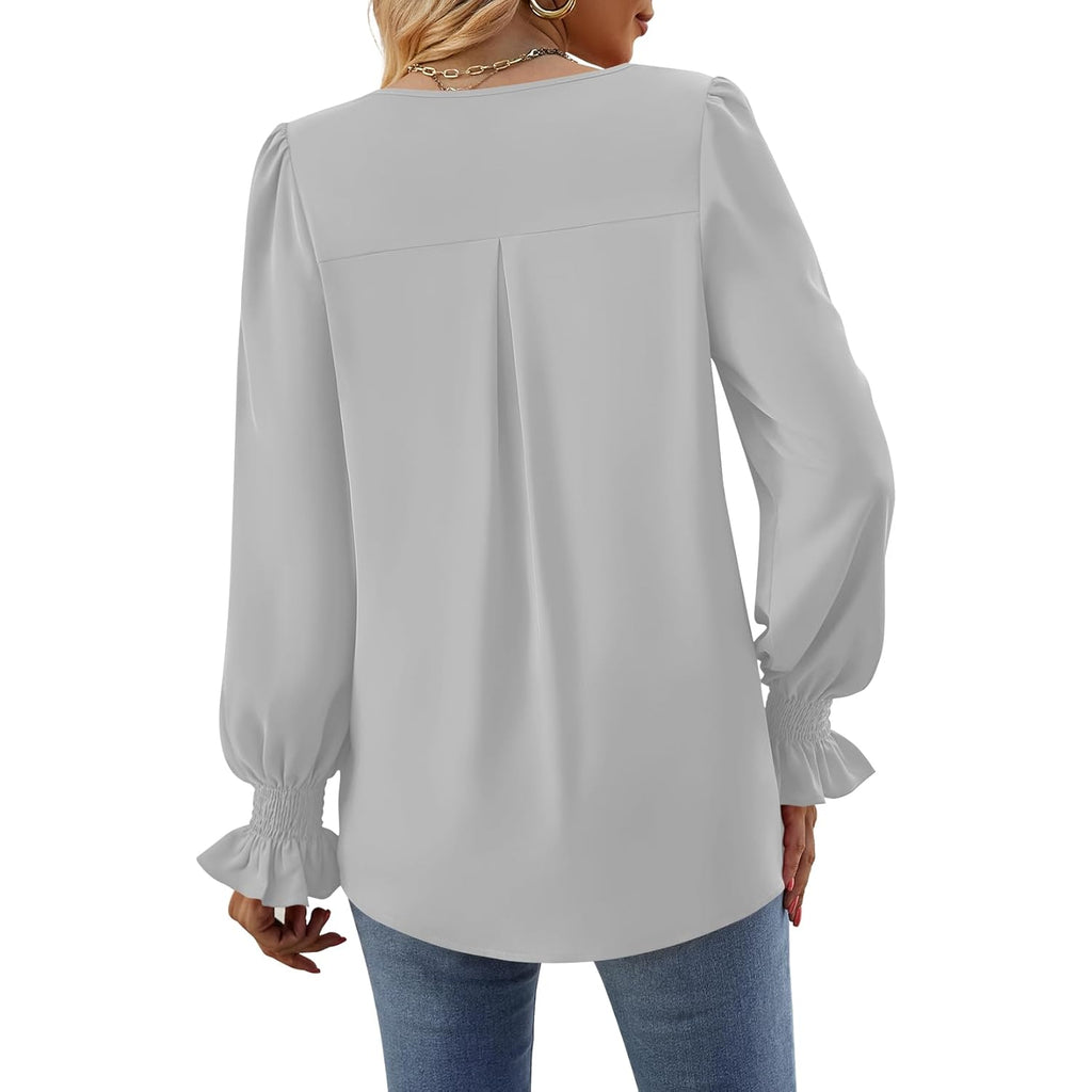Women's Chiffon Work Tunic Top Grey