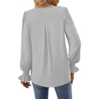 Women's Chiffon Work Tunic Top Grey
