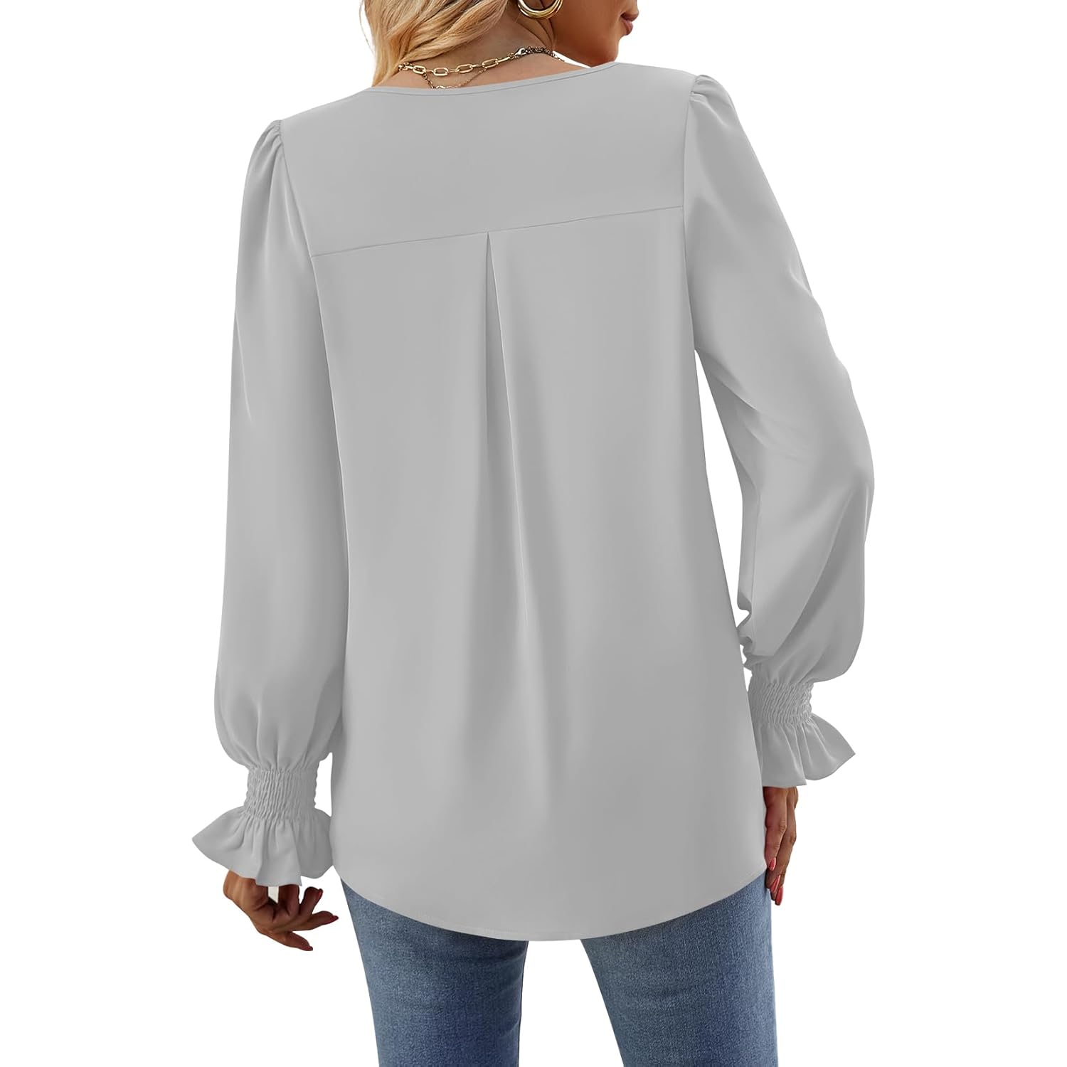 Women's Chiffon Work Tunic Top Grey