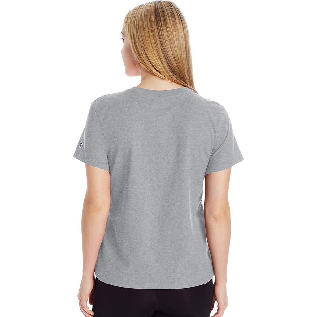 Champion Women’s Classic Short Sleeve Graphic T-Shirt, Standard Fit, Script Logo