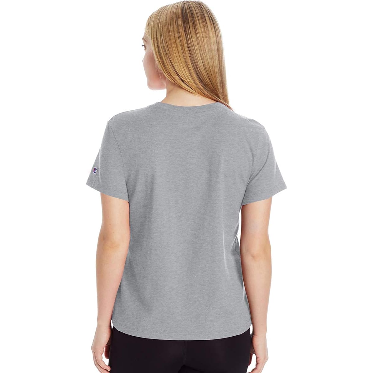 Champion Women’s Classic Short Sleeve Graphic T-Shirt, Standard Fit, Script Logo