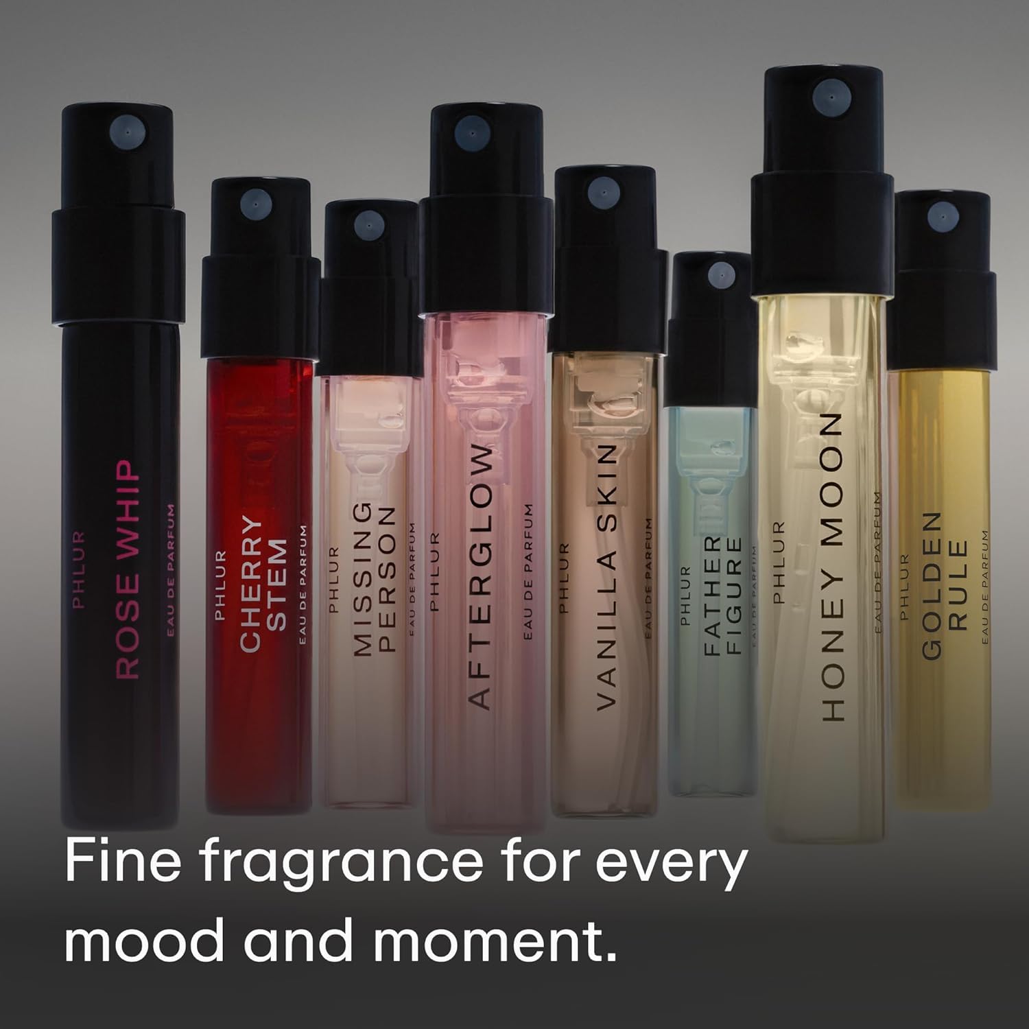PHLUR Fragrance Discovery Set (2026) - 8pc Perfume Sample Set ft. New Releases Cherry Stem, Afterglow and Honey Moon - 2mL Mini Perfume Fine Fragrance Samples (8 x 2mL)