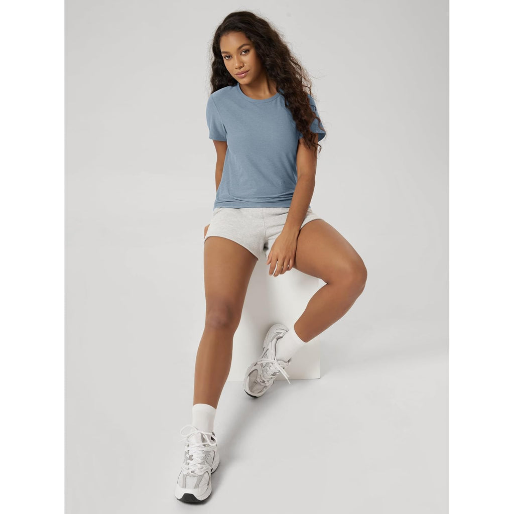 ODODOS Women's Short Sleeve Performance T-Shirts - Ultra Soft odSTRATUM Tech Crew Neck Tee UPF 50+ Essential Top