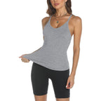 Trendy Queen Womens Racerback Ribbed Tank Tops V Neck Workout Summer Sleeveless Tops