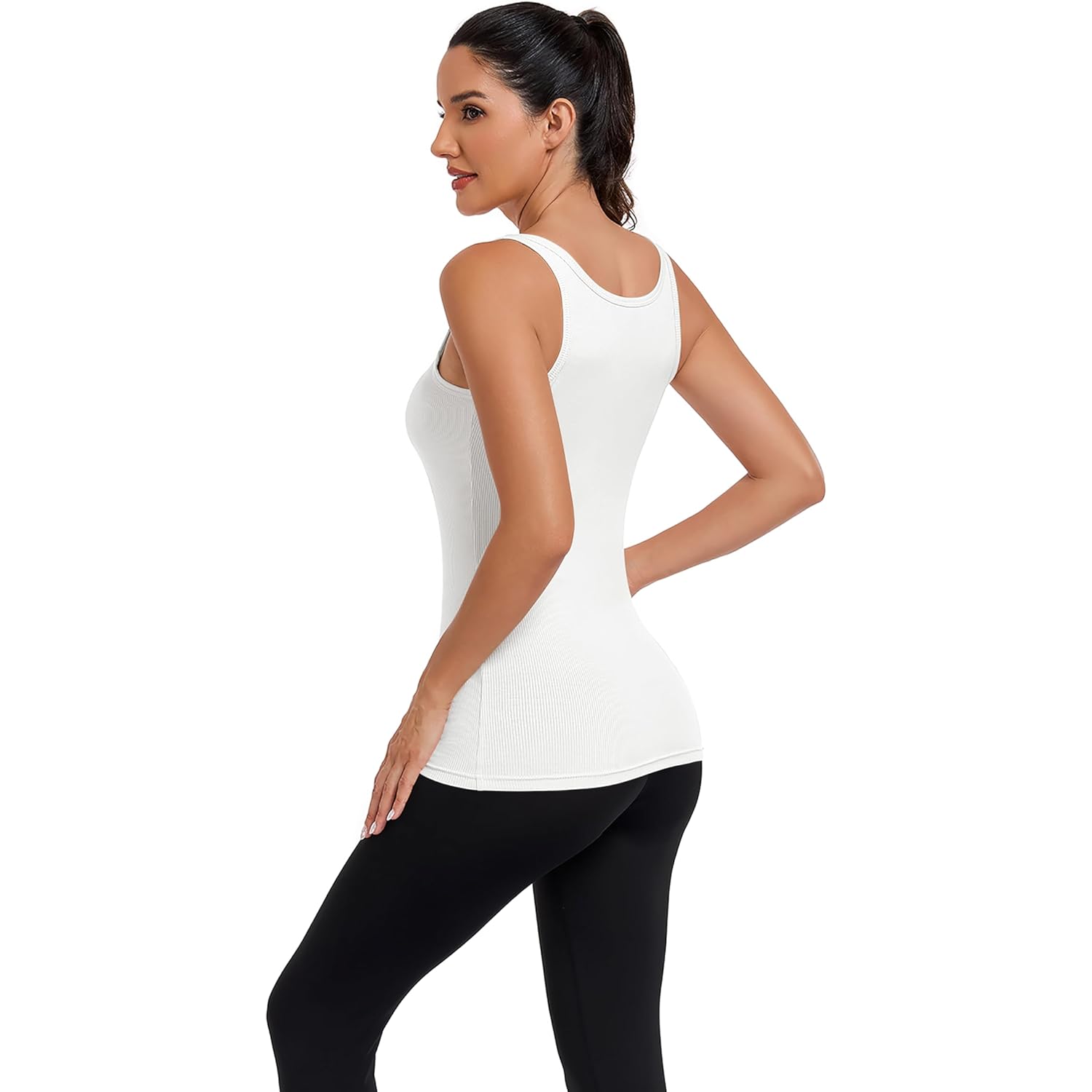 Women's Slim Fit Crewneck Tank Top White