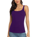 Women's Shelf Bra Cotton Tank Top Purple