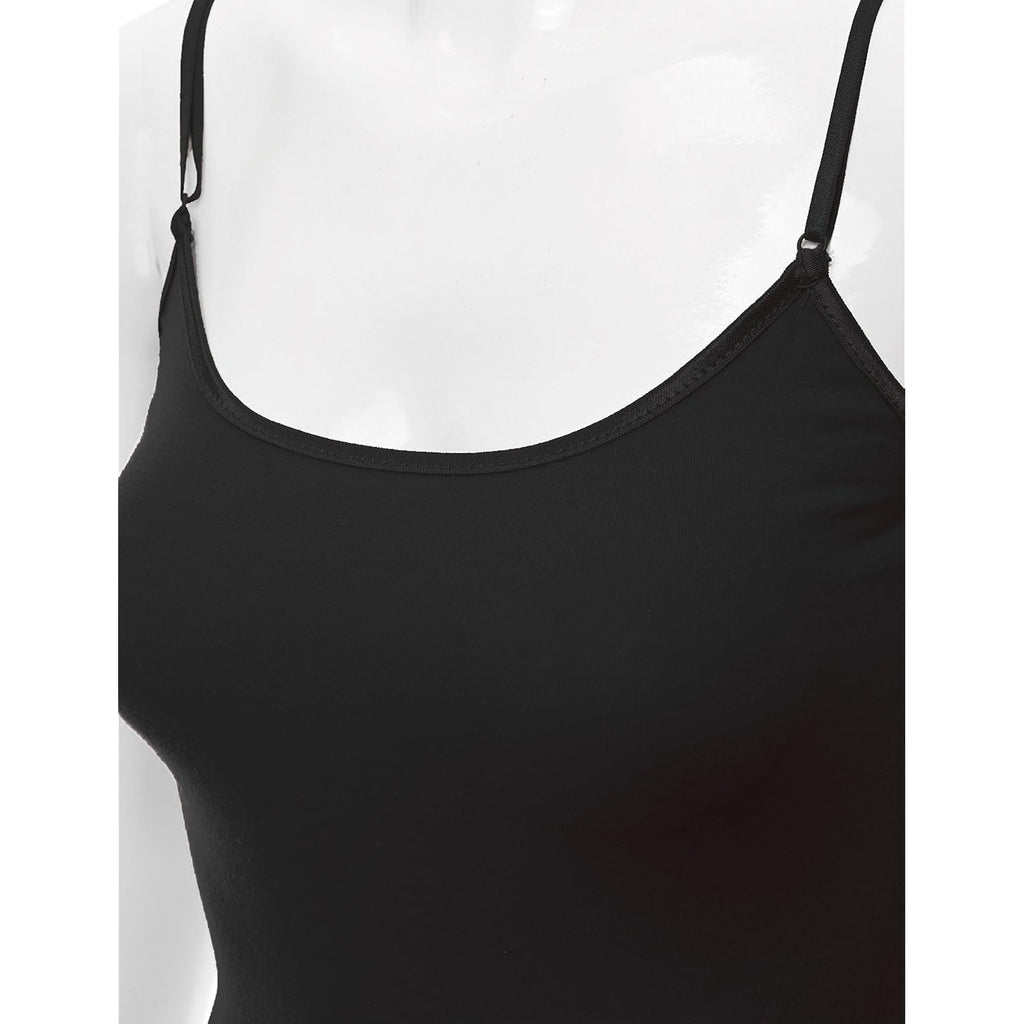 Women's Long Cami Tunic Tank Top Black