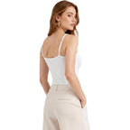 Camisole Tops for Women 2 Pack Black White Adjustable Strap Basic Cami Tank Tops Soft Stretch Layering Undershirts