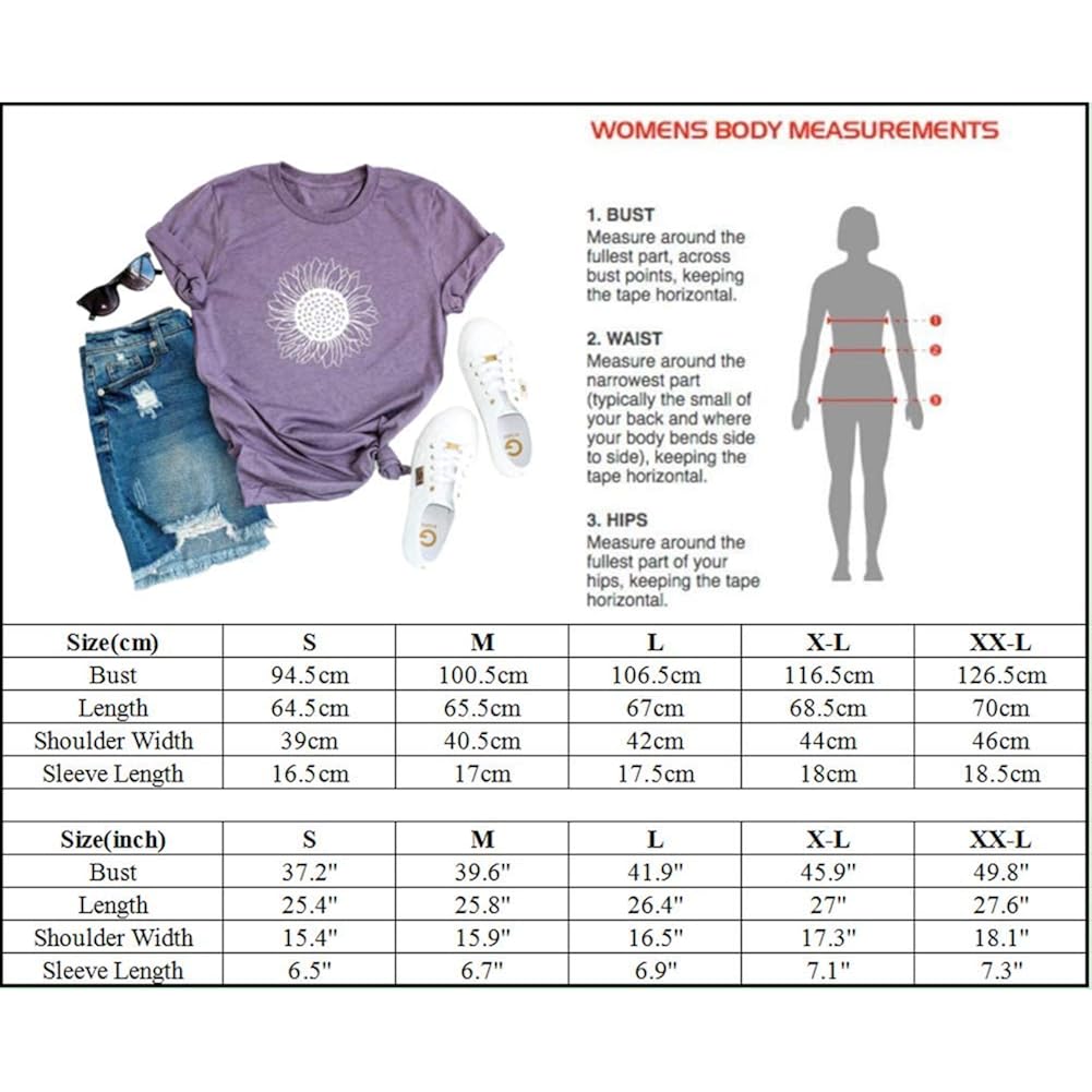 MaQiYa Womens Cute Sunflower Graphic Printed Tee Shirts Vintage Short Sleeve Cotton Shirts Tops