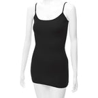 Women's Long Cami Tunic Tank Top Black