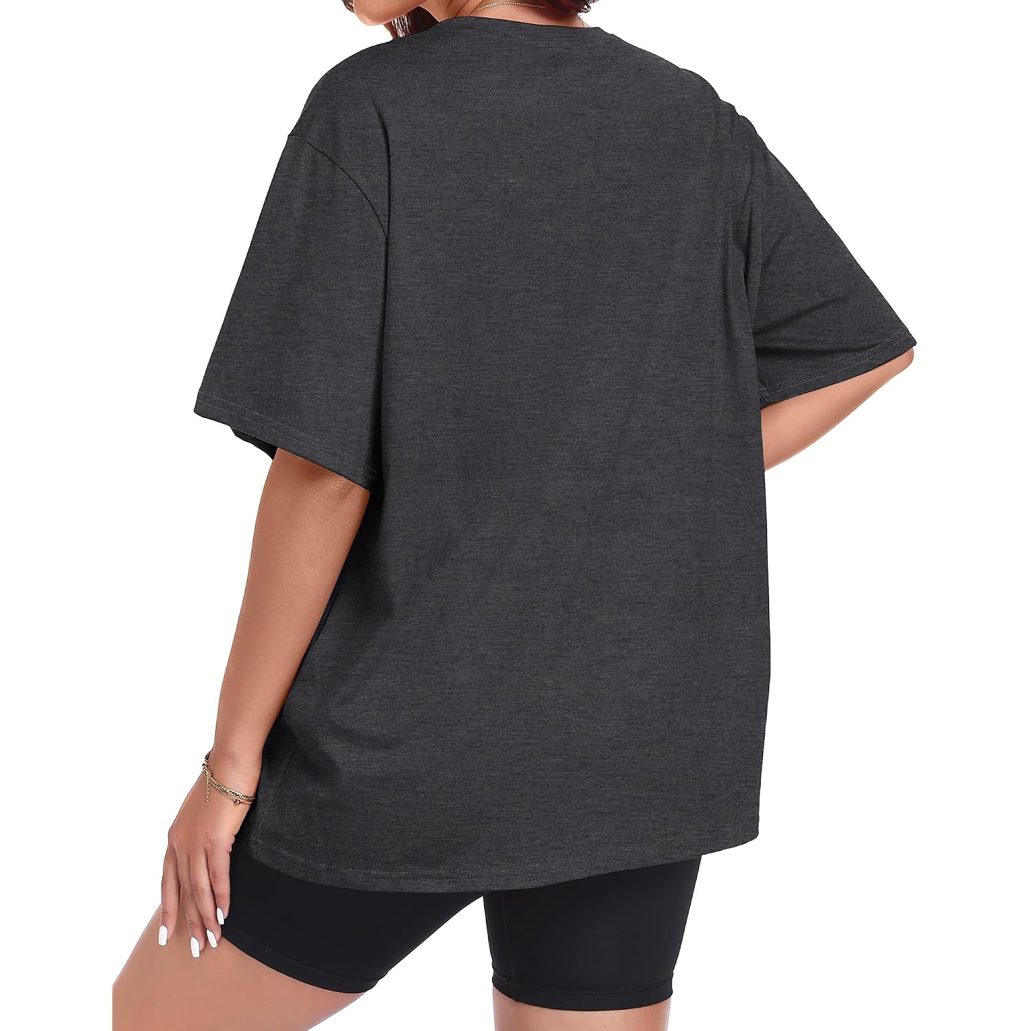 ADOREJOY Oversized Tshirts for Women V Neck Summer Graphic Tees Casual Short Sleeve Loose Tops 2026