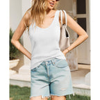 Women's Ribbed Sweater Vest Tank Top Ivory