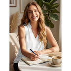 Women's Lace Patchwork V-Neck Tank Top White