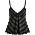 SOLY HUX Womens Y2K Lace Cami Sleeveless Striped Spaghetti Strap Camisole Gothic Babydoll Tops