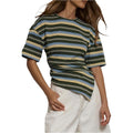 SOLY HUX Women's Striped T Shirt Short Sleeve Split Asymmetrical Hem Tee Casual Summer Tops