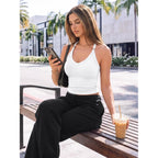 Trendy Queen Spaghetti Strap Crop V Neck Tank Tops Womens Racerback Cami Camisole