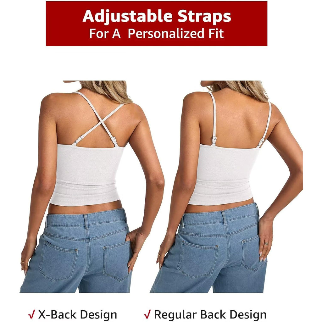 EasyGala Womens Lace Camisole Tops Square Neck Ribbed Tank Tops Adjustable Spaghetti Straps Sleeveless Summer Shirt 2026