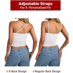 EasyGala Womens Lace Camisole Tops Square Neck Ribbed Tank Tops Adjustable Spaghetti Straps Sleeveless Summer Shirt 2026